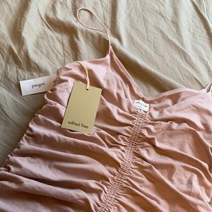 Aritzia/ Wilfred Free Pink Ruched Dress